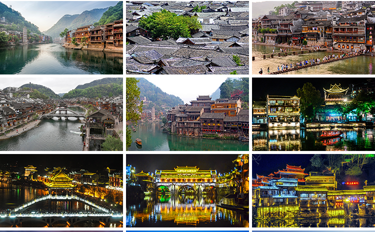 湖南凤凰古城风光吊脚楼旅游风景点景区夜景万名塔摄影图片照素材插图12