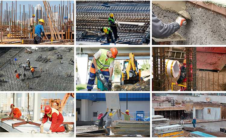建筑工人施工工地城市房屋楼房建造安全生产民工程师现场图片素材插图12