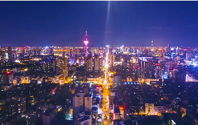 天府之国成都城市流光溢彩夜景短视频素材