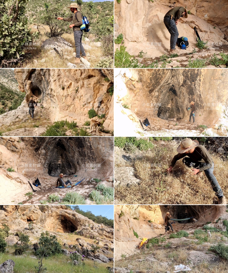 徒手搭建末日避难所山洞野炊4K自媒体电影解说抖音短视频素材插图8