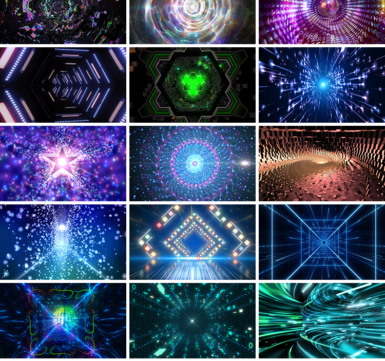 星空炫酷动感穿梭循环隧道舞台走秀直播大屏幕LED视频VJ背景素材插图9
