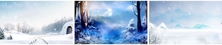 冬天雪景下雪花冰圣诞节晚会世界飘落舞台led大屏幕背景视频素材插图9