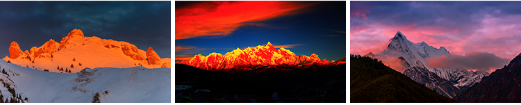 日照金山雪山金色山脉山峰夕阳日出自然风景风光图片JPG高清素材插图9