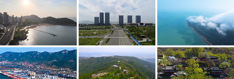 连云港海港集装箱港口码头城市建筑风光花果山旅游风景点视频素材插图6