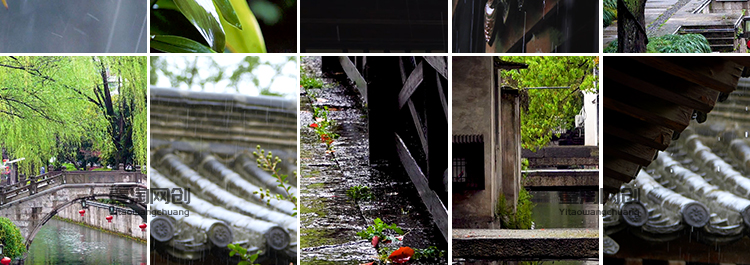 竖版竖屏禅意古风寺庙屋檐下雨天雨水滴落禅意佛系清新短视频素材插图6