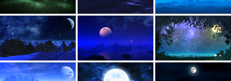 唯美明月光云端夜色夜空月亮圆月星星空白月光大屏幕LED视频素材插图6