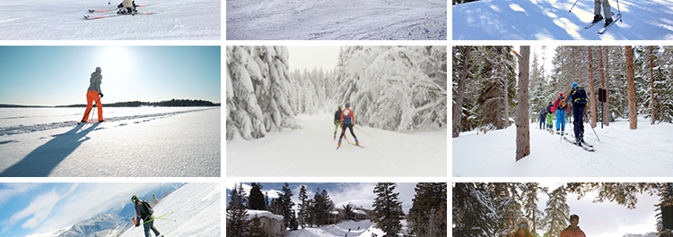 冬季滑雪者高山滑雪场人群极限运动跳跃翻转户外冬天高清视频素材插图6