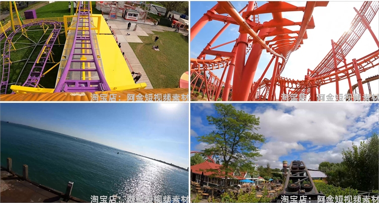 4K游乐场过山车第一视角实景穿梭刺激体验短视频高清实拍素材剪辑插图6
