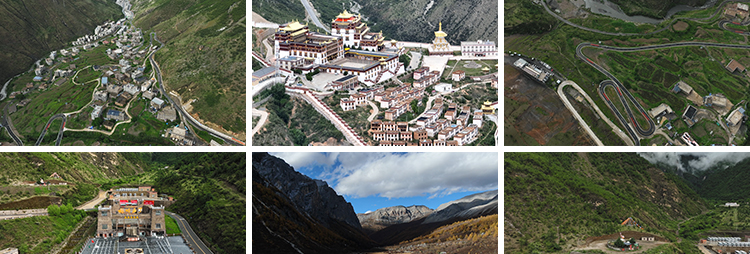 稻城亚丁风光旅游风景点自然景区牛奶湖实拍航拍剪辑高清视频素材插图6