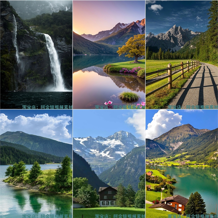 户外高山草原山川草地自然风景绿幕虚拟娱乐直播间背景图片素材插图4
