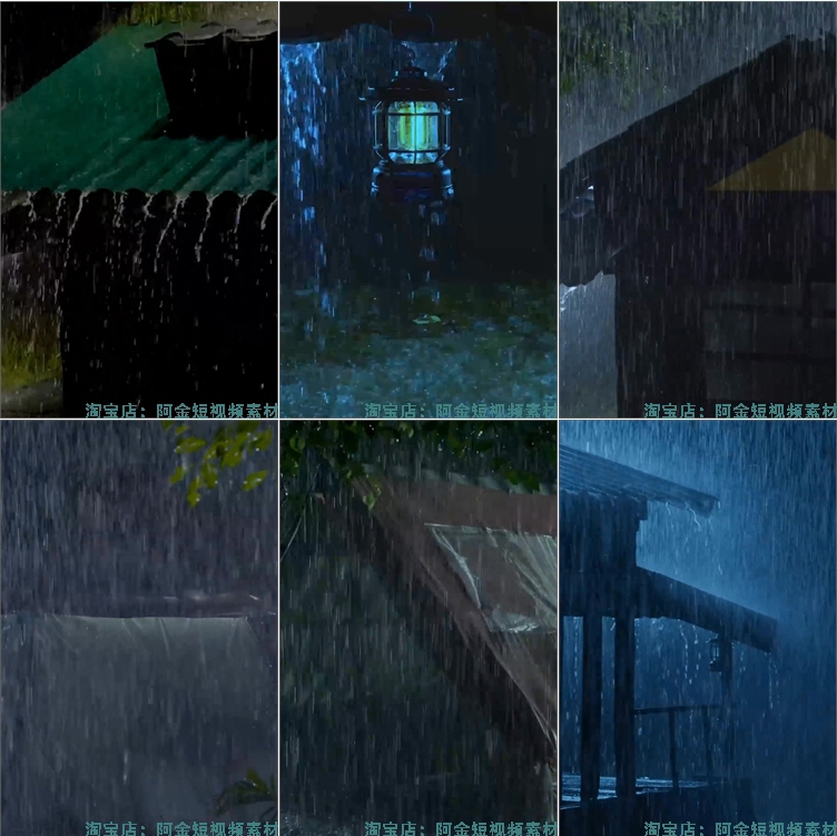 竖屏下雨天打雷听雨声暴雨治愈直播高清解压短视频小说推文素材插图6