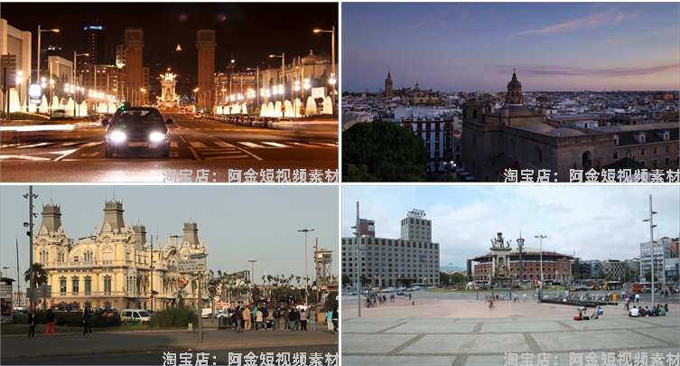 西班牙巴萨罗那塞维利亚街景人流街头城市风景素材高清旅游视频插图6