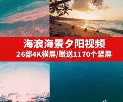 海浪海景夕阳视频素材（赠送1170竖屏）