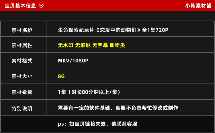 生命探索纪录片恋爱中的动物们中视频自媒体解说高清剪辑视频素材插图1
