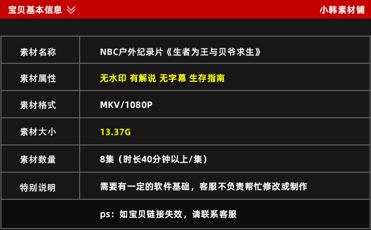 NBC户外纪录片与贝爷求生1080P自媒体电影解说抖音短视频素材8集插图2