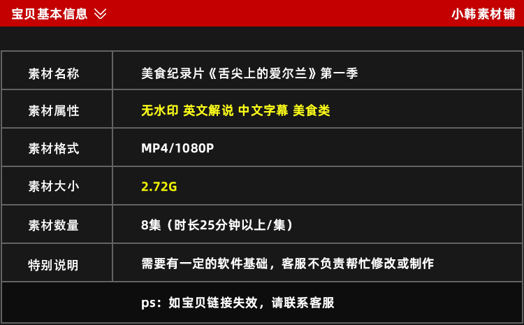 美食纪录片舌尖上的爱尔兰中视频自媒体解说高清剪辑视频素材插图1