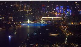 超美景色广州夜景航拍短视频素材