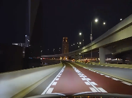 夜间高架桥开车视频素材