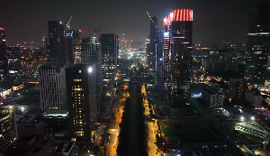 广州夜间美景航拍短视频素材