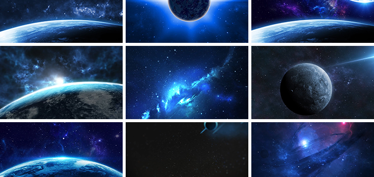 星空星球地球宇宙太空银河粒子科幻梦幻科技蓝色舞台led视频素材插图7