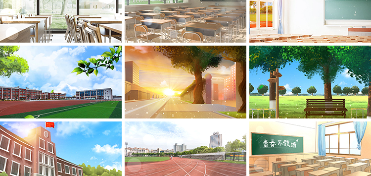 4K学校园走廊致青春同学操场课堂毕业季舞台晚会led背景视频素材插图5
