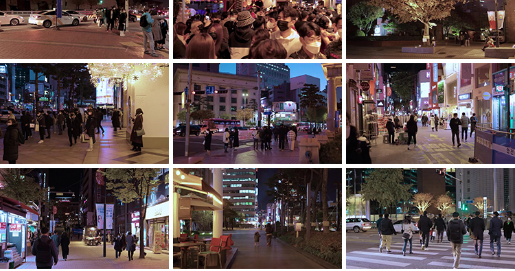 韩国首尔城市夜景走拍步行走路视角漫步人流车流街景街道视频素材插图7