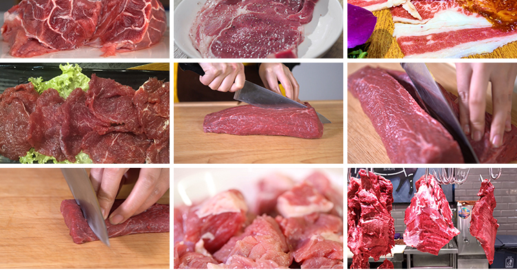 生鲜牛肉雪花肥牛卷新鲜生牛肉片切肉特写实拍剪辑高清短视频素材插图7