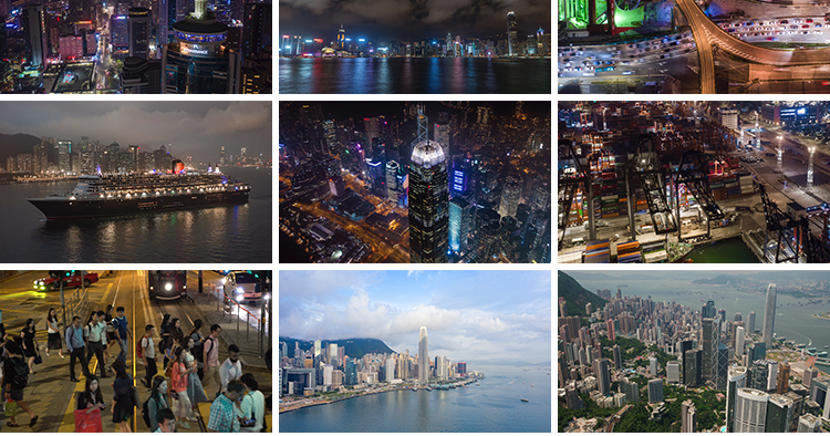 香港城市建筑航拍风光人文街景街道夜景车流人流地标实拍视频素材插图6