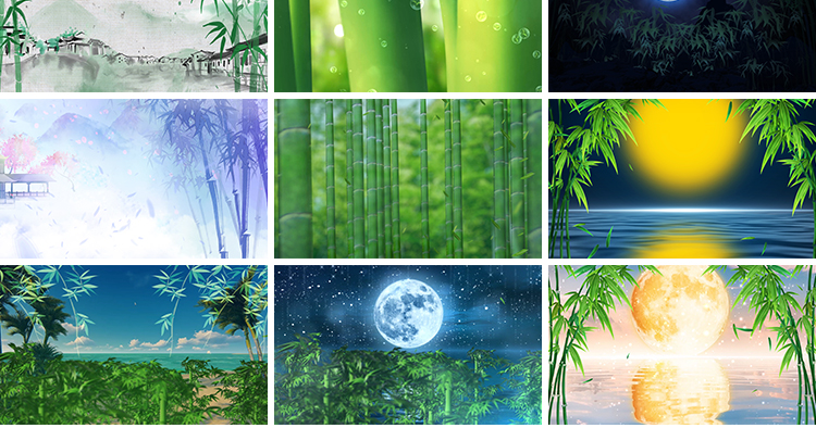 竹林竹子绿竹水墨山水古风苗族山歌傣族舞蹈舞台LED背景视频素材插图7