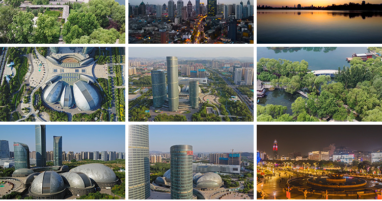 航拍济南城市建筑高楼地标风光延时夜景全CBD奥体中心短视频素材插图7