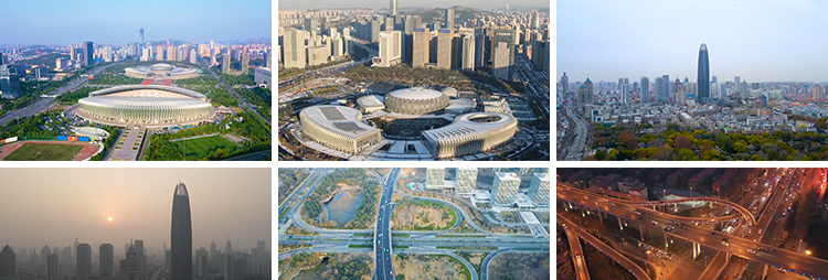 航拍济南城市建筑高楼地标风光延时夜景全CBD奥体中心短视频素材插图5