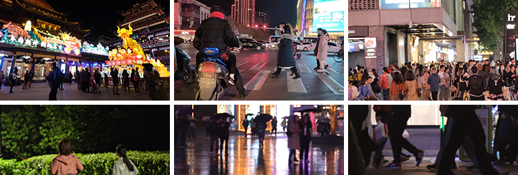 城市夜景街头街道人流正常速度夜晚行人行走抖音自媒体短视频素材插图5