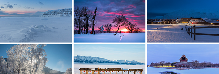 冬天冬季雪景房屋子宽屏雪山树林白雪地自然风景高清合成图片素材插图5