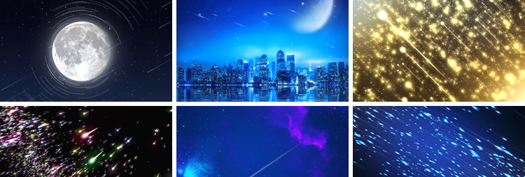 唯美蓝色星空流星雨梦幻浪漫婚礼晚会舞台LED大屏幕背景视频素材插图5