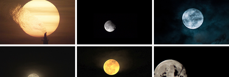 月亮实拍穿过乌云夜景阴云明月圆月满月空治愈系树枝剪影视频素材插图5