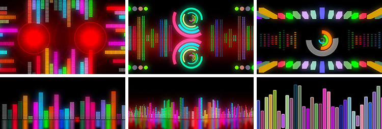 动感夜店跳动音频信号音乐舞曲均衡器波形LED大屏幕背景视频素材插图5
