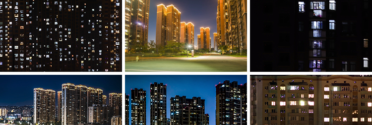 城市夜晚灯火通明千家万户楼房亮灯起晚上小区楼房夜景短视频素材插图5