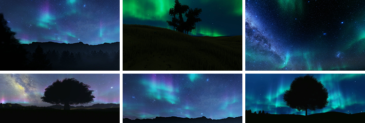 北极光夜空星空夜景流星雪山唯美黑夜晚绿色绿光高清背景视频素材插图5