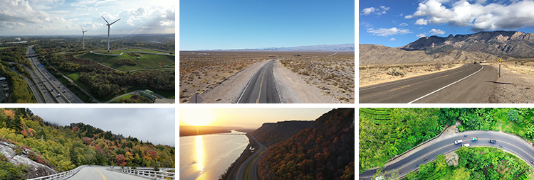公路道路自然风景色开车旅游自驾游森林盘山路高清航拍短视频素材插图5