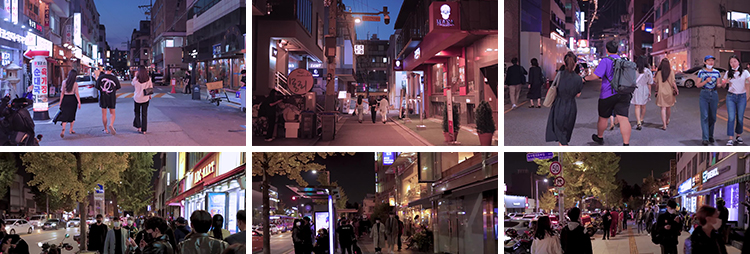 韩国首尔城市夜景走拍步行走路视角漫步人流车流街景街道视频素材插图5
