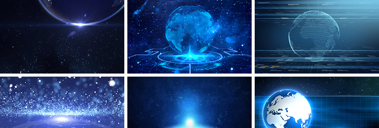 宇宙太空地球转动旋转蓝色科技新闻联播舞台LED背景动态视频素材插图5