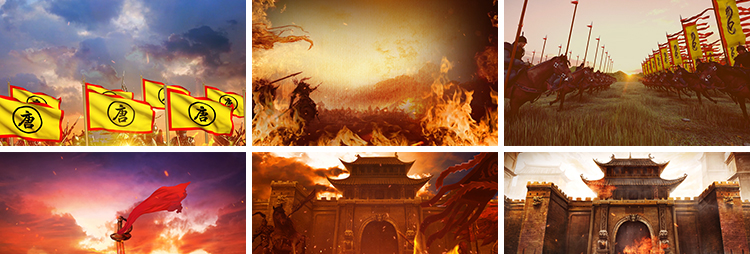 战火硝烟战场建筑废墟残酷古代战争抗战LED舞台朗诵背景视频素材插图5