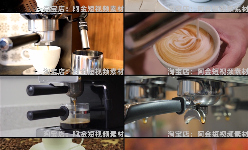 喝咖啡冒着热气接咖啡特写咖啡机倒咖啡店宣传实拍剪辑短视频素材插图6