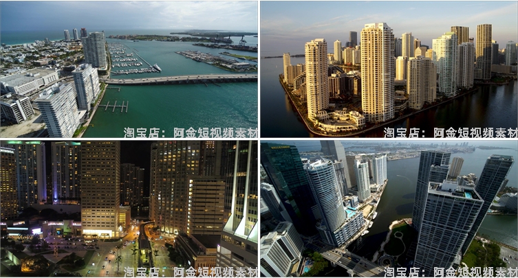 美国迈阿密国外城市建筑风光夜景航拍风景素材高清旅游自然短视频插图5