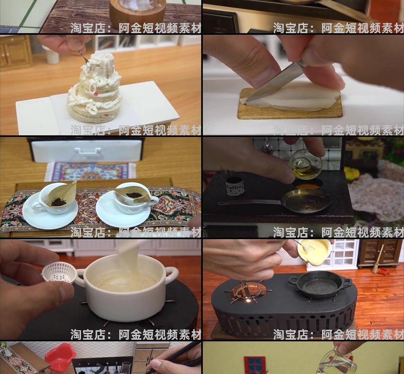 迷你厨房美食制作小说推文素材国外解压横屏自媒体高清短视频创意插图4
