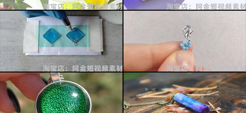 小饰品制作手工DIY高清横屏国外视频自媒体解压小说推文素材引流插图4