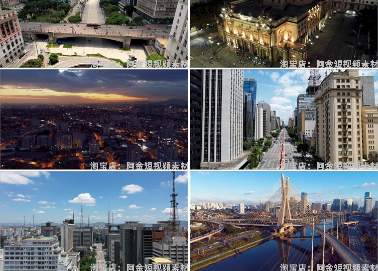 4K巴西圣保罗城市夜景航拍风景素材高清治愈系旅游景点抖音短视频插图3